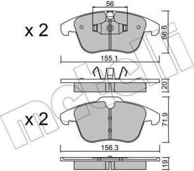 METELLI 22-0675-0 комплект тормозных колодок, дисковый тормоз на VOLVO S80 II (AS)