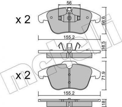 METELLI 22-0675-5 комплект тормозных колодок, дисковый тормоз на PEUGEOT 508 SW