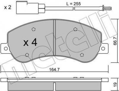 METELLI 22-0680-0 комплект тормозных колодок, дисковый тормоз на FORD TRANSIT c бортовой платформой/ходовая часть