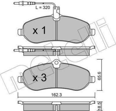METELLI 22-0707-0 комплект тормозных колодок, дисковый тормоз на PEUGEOT EXPERT Tepee (VF3V_)