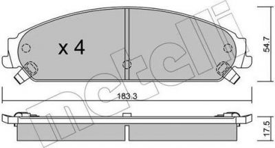 METELLI 22-0717-0 комплект тормозных колодок, дисковый тормоз на LANCIA THEMA (LX)