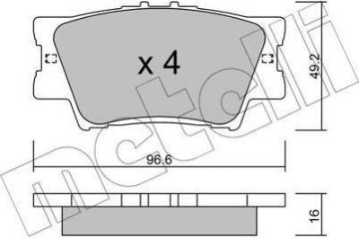 METELLI 22-0749-0 комплект тормозных колодок, дисковый тормоз на TOYOTA CAMRY седан (_XV4_)