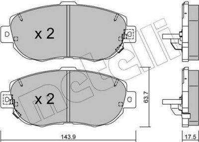 METELLI 22-0756-0 комплект тормозных колодок, дисковый тормоз на LEXUS IS I (JCE1_, GXE1_)