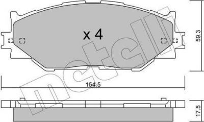 METELLI 22-0760-0 комплект тормозных колодок, дисковый тормоз на LEXUS IS II (GSE2_, ALE2_, USE2_)