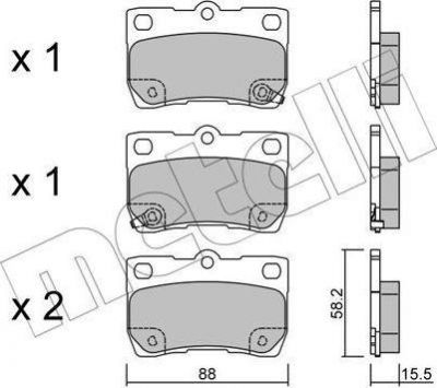 METELLI 22-0761-0 комплект тормозных колодок, дисковый тормоз на LEXUS GS (GRS19_, UZS19_, URS19_, GWS19_)