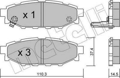 METELLI 22-0764-0 комплект тормозных колодок, дисковый тормоз на TOYOTA GT 86 купе (ZN6_)