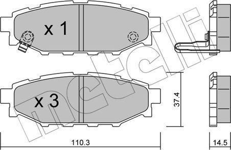 METELLI 22-0764-0 комплект тормозных колодок, дисковый тормоз на TOYOTA GT 86 купе (ZN6_)