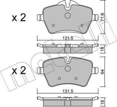 METELLI 22-0768-0 комплект тормозных колодок, дисковый тормоз на MINI MINI Roadster (R59)