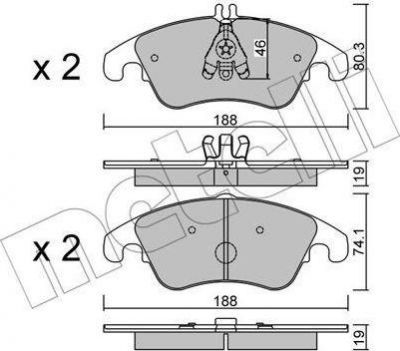 METELLI 22-0775-2 комплект тормозных колодок, дисковый тормоз на MERCEDES-BENZ E-CLASS (W212)