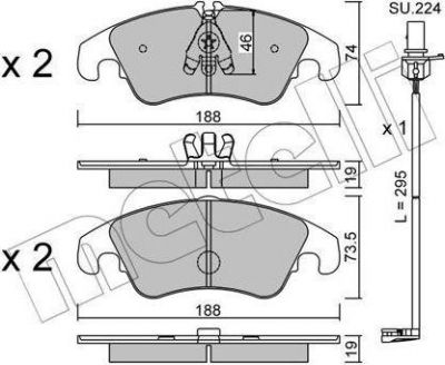 METELLI 22-0775-4K комплект тормозных колодок, дисковый тормоз на AUDI Q5 (8R)