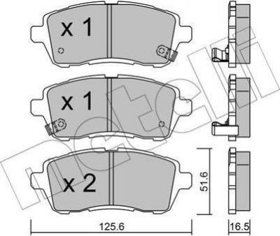 METELLI 22-0793-1 комплект тормозных колодок, дисковый тормоз на MAZDA 2 (DE)