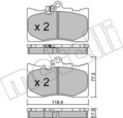 METELLI 22-0799-0 комплект тормозных колодок, дисковый тормоз на LEXUS GS (GRL1_, GWL1_)