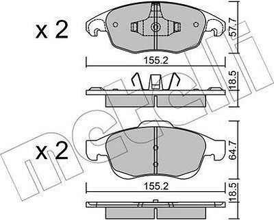 METELLI 22-0800-0 комплект тормозных колодок, дисковый тормоз на PEUGEOT PARTNER фургон