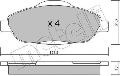 METELLI 22-0804-0 комплект тормозных колодок, дисковый тормоз на PEUGEOT 308 (4A_, 4C_)