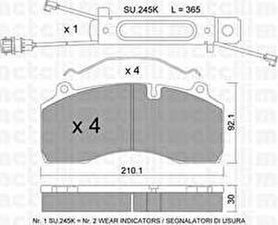 METELLI 22-0807-0K комплект тормозных колодок, дисковый тормоз на RENAULT TRUCKS Midlum