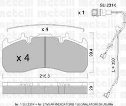 METELLI 22-0808-0K комплект тормозных колодок, дисковый тормоз на RENAULT TRUCKS Midlum