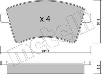 METELLI 22-0812-0 комплект тормозных колодок, дисковый тормоз на RENAULT KANGOO Express (FW0/1_)