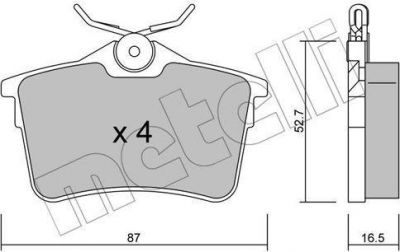 METELLI 22-0816-0 комплект тормозных колодок, дисковый тормоз на PEUGEOT PARTNER фургон