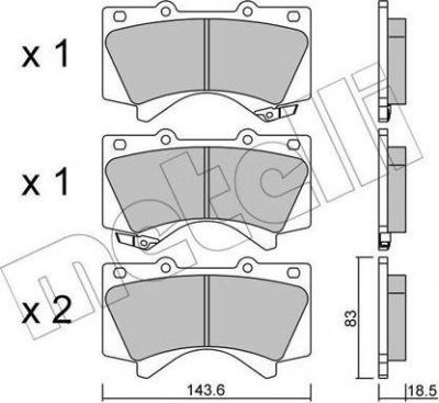 METELLI 22-0821-0 комплект тормозных колодок, дисковый тормоз на TOYOTA TUNDRA пикап (_K5_)