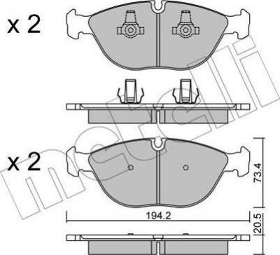 METELLI 22-0828-0 комплект тормозных колодок, дисковый тормоз на MERCEDES-BENZ S-CLASS (W220)