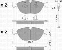 METELLI 22-0828-1K комплект тормозных колодок, дисковый тормоз на VW PASSAT Variant (3B6)