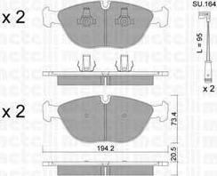 METELLI 22-0828-6K комплект тормозных колодок, дисковый тормоз на MERCEDES-BENZ S-CLASS (W220)