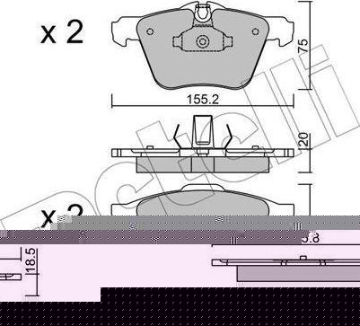 METELLI 22-0835-1 комплект тормозных колодок, дисковый тормоз на JAGUAR F-TYPE кабрио (QQ6_)