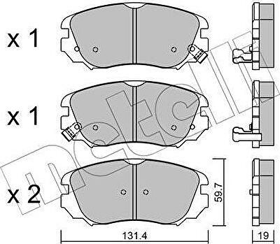 METELLI 22-0841-0 комплект тормозных колодок, дисковый тормоз на OPEL INSIGNIA седан