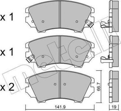 METELLI 22-0842-0 комплект тормозных колодок, дисковый тормоз на OPEL INSIGNIA