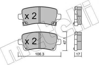 METELLI 22-0844-0 комплект тормозных колодок, дисковый тормоз на OPEL INSIGNIA седан