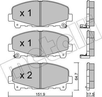 METELLI 22-0867-0 комплект тормозных колодок, дисковый тормоз на HONDA ACCORD VIII (CU)