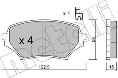 METELLI 22-0870-0 комплект тормозных колодок, дисковый тормоз на MAZDA MX-5 III (NC)