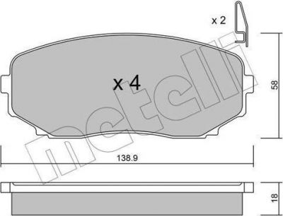 METELLI 22-0872-0 комплект тормозных колодок, дисковый тормоз на MAZDA CX-7 (ER)