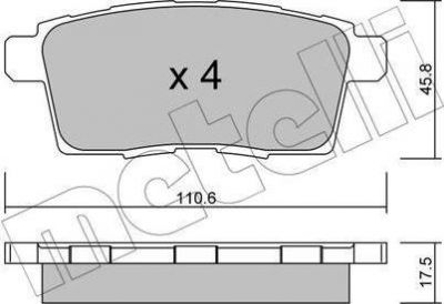 METELLI 22-0873-0 комплект тормозных колодок, дисковый тормоз на MAZDA CX-7 (ER)