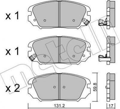 METELLI 22-0885-0 комплект тормозных колодок, дисковый тормоз на HYUNDAI GRANDEUR (HG)