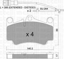 METELLI 22-0893-1K комплект тормозных колодок, дисковый тормоз на PORSCHE 911 (997)