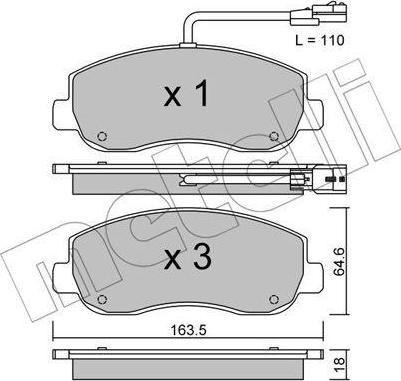 METELLI 22-0898-0 комплект тормозных колодок, дисковый тормоз на OPEL MOVANO B фургон