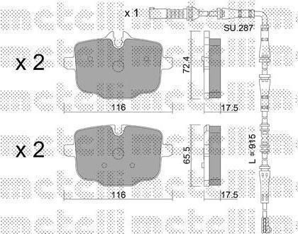 METELLI 22-0921-0K комплект тормозных колодок, дисковый тормоз на 5 Touring (F11)