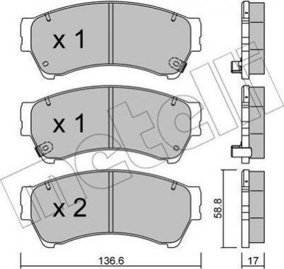 METELLI 22-0924-0 комплект тормозных колодок, дисковый тормоз на MAZDA 6 (GH)