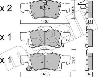 METELLI 22-0928-0 комплект тормозных колодок, дисковый тормоз на JEEP GRAND CHEROKEE IV (WK, WK2)