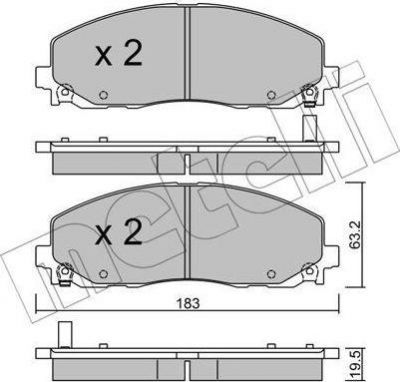 METELLI 22-0946-0 комплект тормозных колодок, дисковый тормоз на FIAT FREEMONT (JC_, JF_)