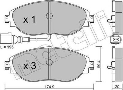 METELLI 22-0952-0 комплект тормозных колодок, дисковый тормоз на SEAT ALHAMBRA (710, 711)