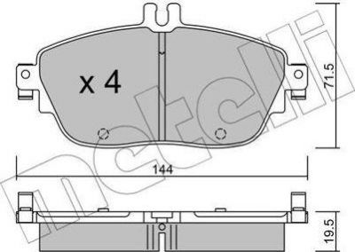 METELLI 22-0965-0 комплект тормозных колодок, дисковый тормоз на MERCEDES-BENZ CLA купе (C117)