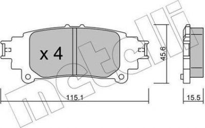 METELLI 22-0977-0 комплект тормозных колодок, дисковый тормоз на LEXUS GS (GRL1_, GWL1_)