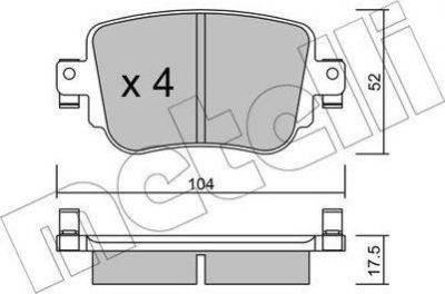 METELLI 22-0980-0 комплект тормозных колодок, дисковый тормоз на AUDI Q3 (8U)