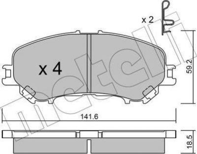 METELLI 22-1010-0 комплект тормозных колодок, дисковый тормоз на NISSAN QASHQAI (J11, J11_)