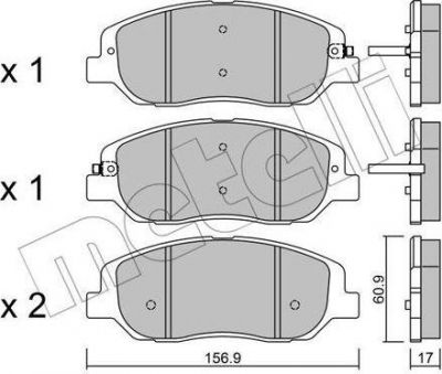 METELLI 22-1031-0 комплект тормозных колодок, дисковый тормоз на HYUNDAI SANTA FE III (DM)