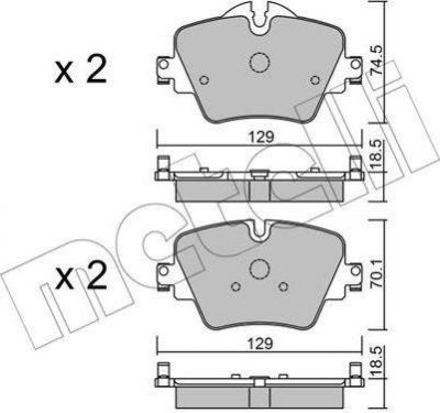 METELLI 22-1037-0 комплект тормозных колодок, дисковый тормоз на 2 Active Tourer (F45)