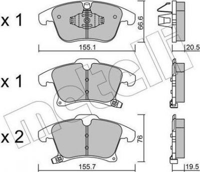 METELLI 22-1039-0 комплект тормозных колодок, дисковый тормоз на FORD MONDEO V седан