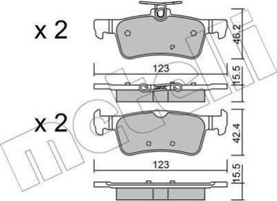 METELLI 22-1042-0 комплект тормозных колодок, дисковый тормоз на PEUGEOT 308 SW II